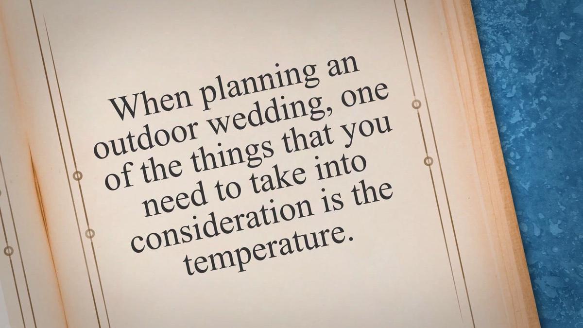 'Video thumbnail for How hot is too hot for outdoor wedding? Three great ideas for you. - Wedistry'