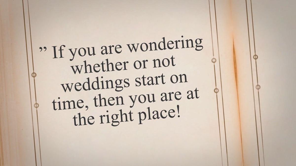 'Video thumbnail for Do weddings start on time?'